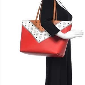 MCM Visetos Chevron Ruby Red